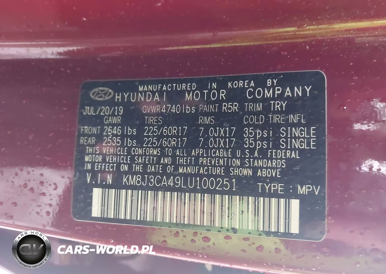 2020 Hyundai Tucson Value VIN:KM8J3CA49LU100251 - 9