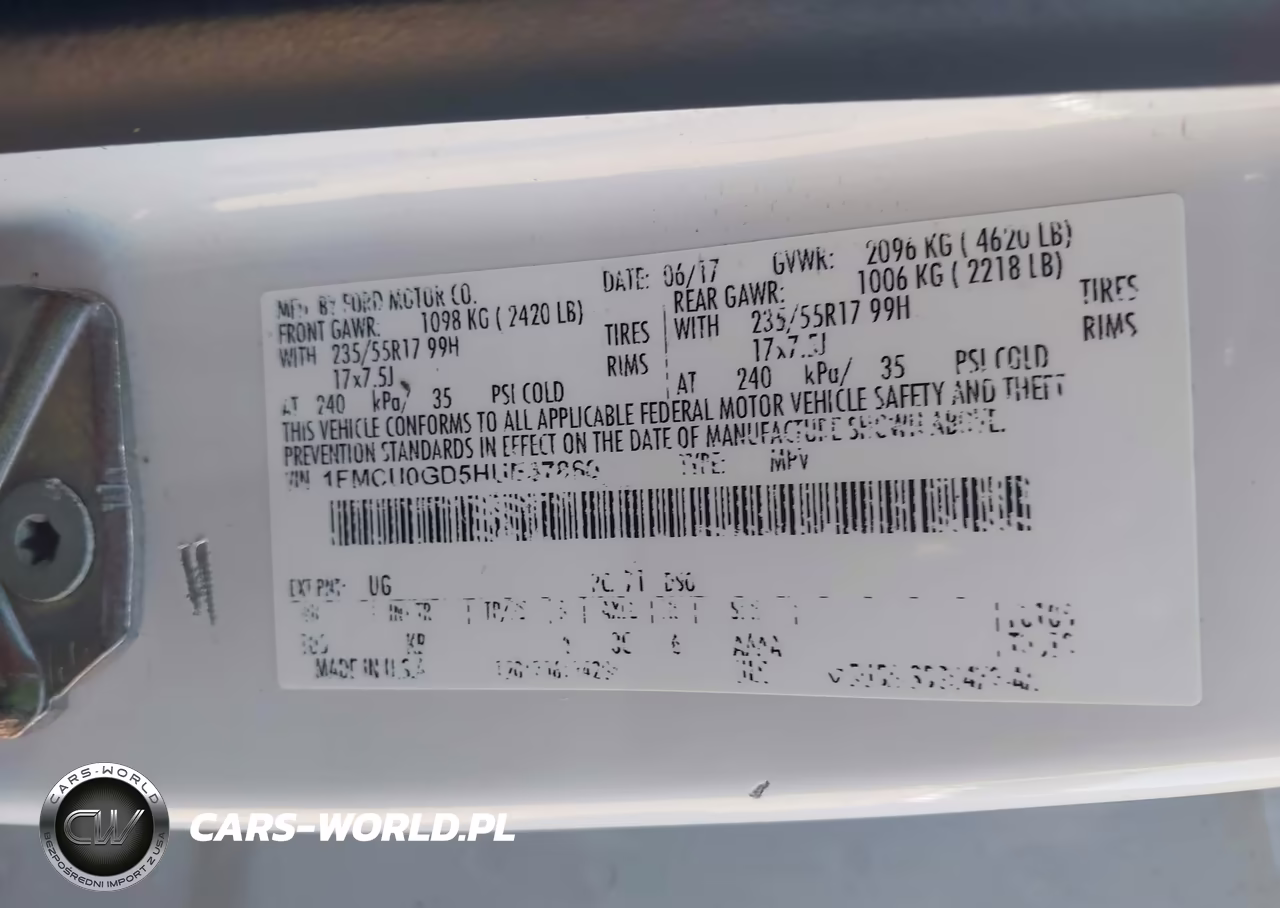 2017 Ford Escape Se VIN:1FMCU0GD5HUE37860 - 9
