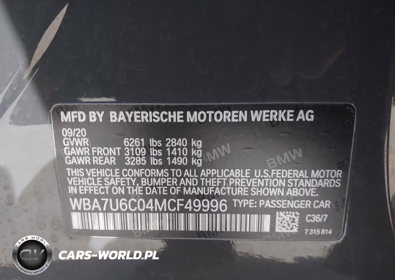 2021 BMW M760I xDrive VIN:WBA7U6C04MCF49996 - 9