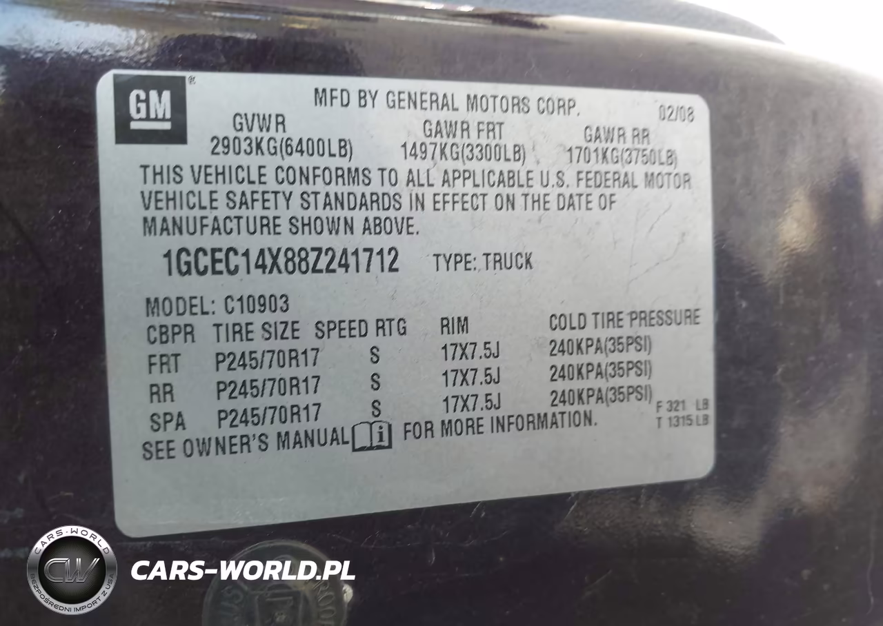 2008 Chevrolet Silverado 1500 Work Truck VIN:1GCEC14X88Z241712 - 9