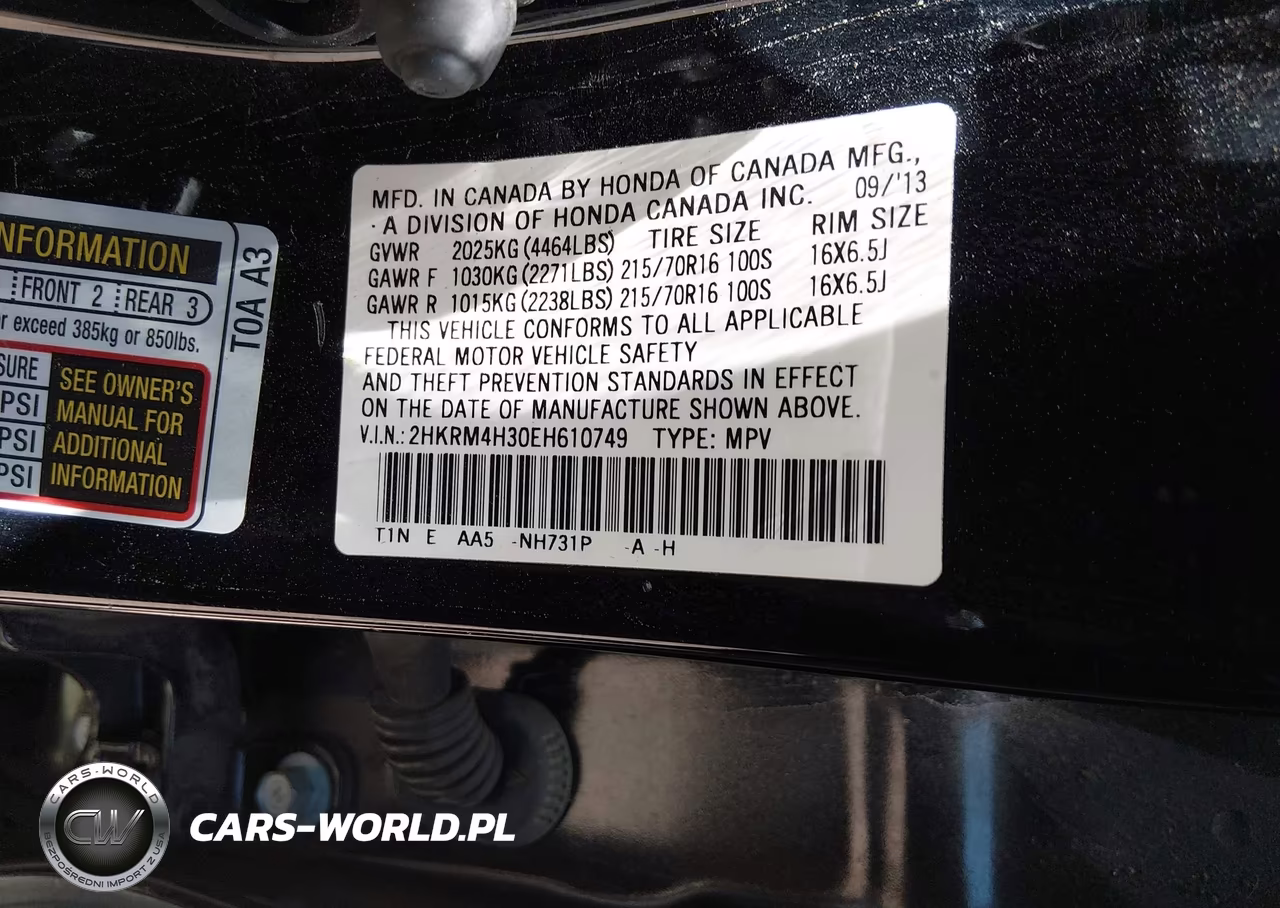 2014 Honda Cr-V Lx VIN:2HKRM4H30EH610749 - 9