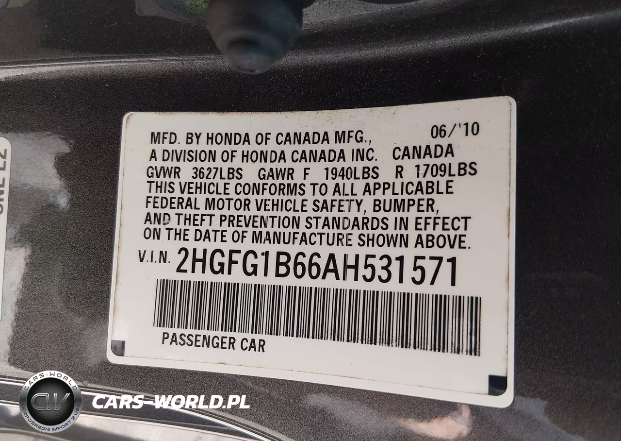 2010 Honda Civic Lx VIN:2HGFG1B66AH531571 - 9