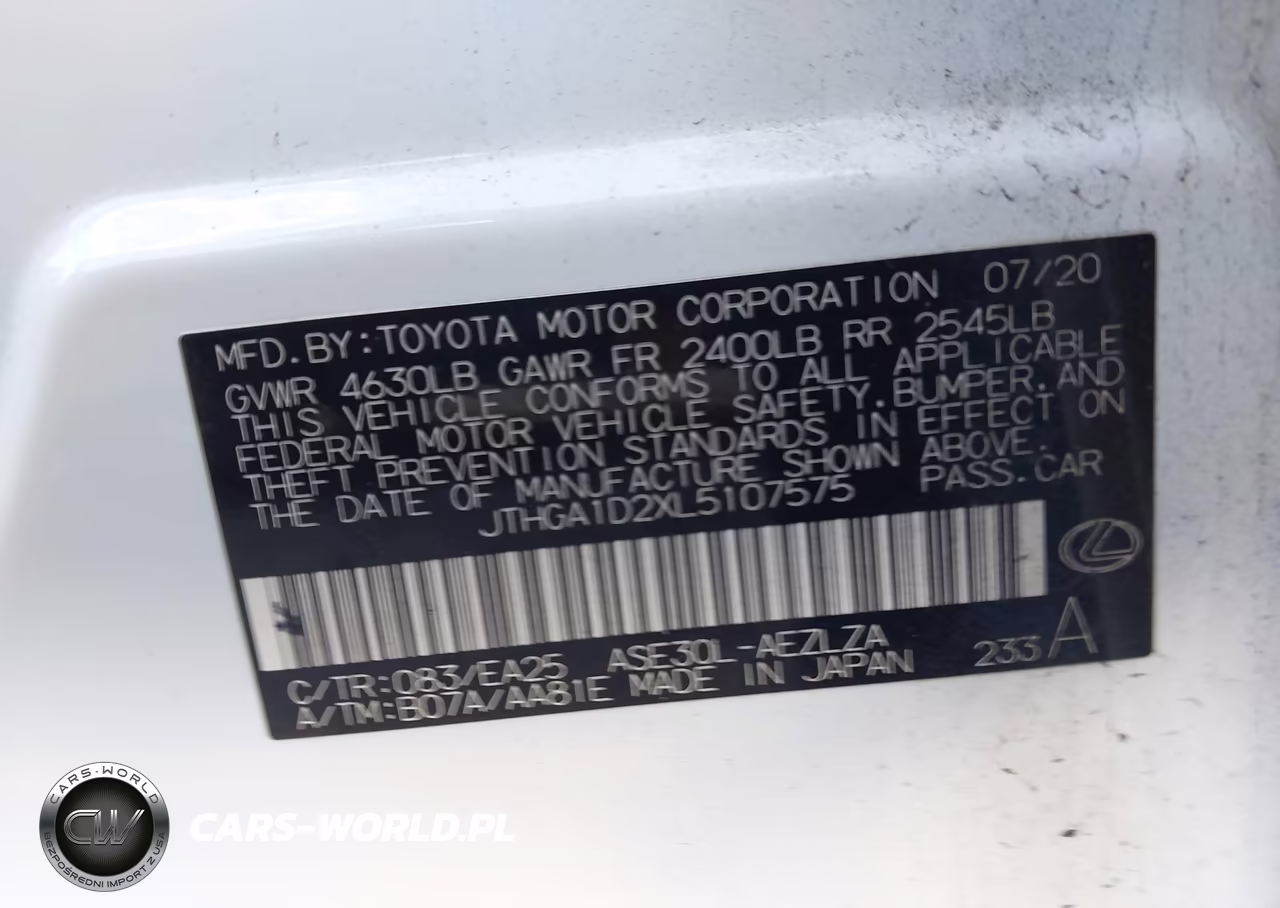2020 Lexus Is 300 VIN:JTHGA1D2XL5107575 - 9