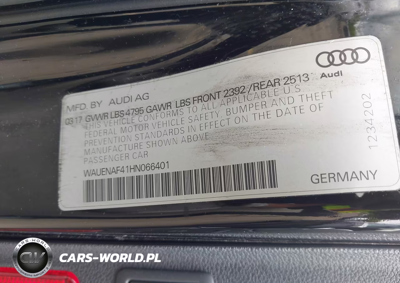 2017 Audi A4 2.0T Premium VIN:WAUENAF41HN066401 - 9