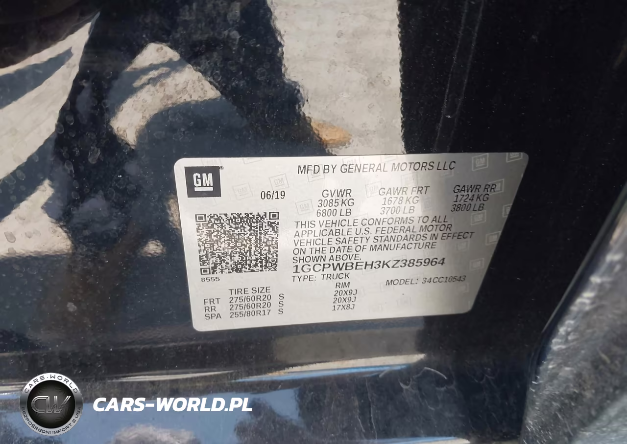 2019 Chevrolet Silverado 1500 Custom VIN:1GCPWBEH3KZ385964 - 9