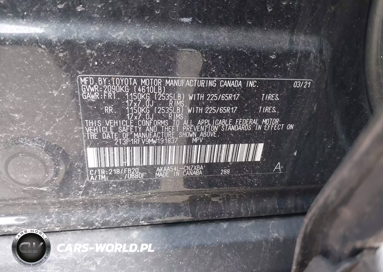 2021 Toyota Rav4 Le VIN:2T3F1RFV9MW191837 - 9