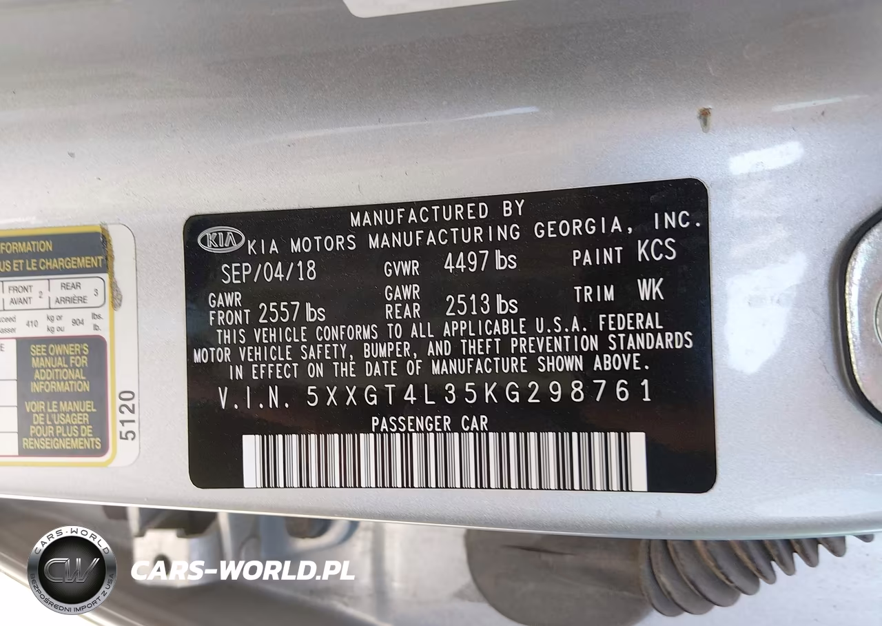 2019 Kia Optima Lx VIN:5XXGT4L35KG298761 - 9