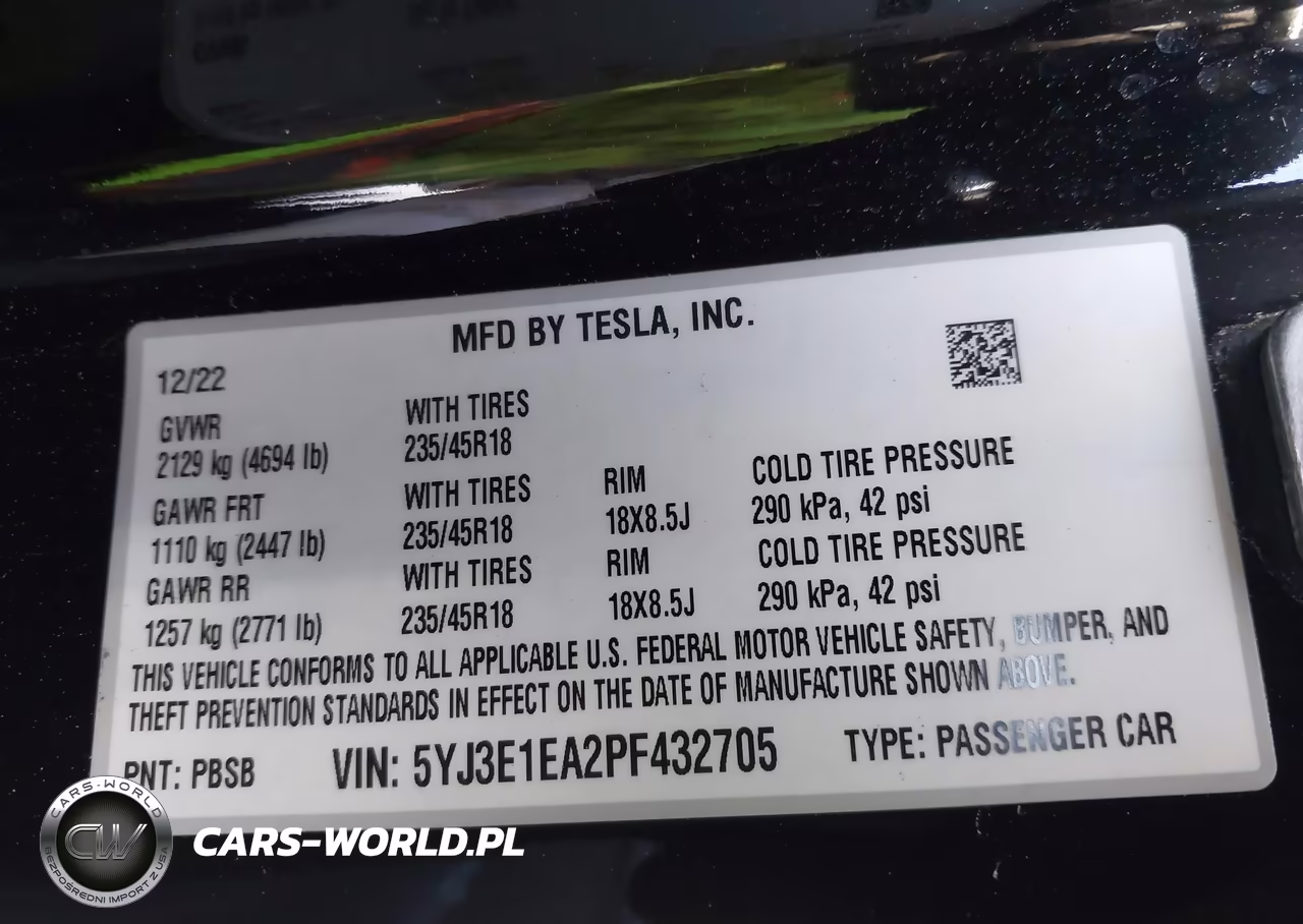 2023 Tesla Model 3 Rear-Wheel Drive VIN:5YJ3E1EA2PF432705 - 9