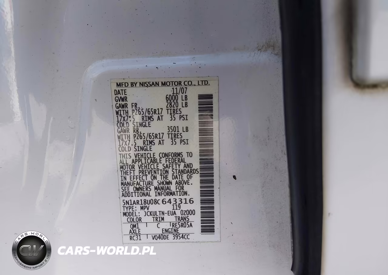 2008 Nissan Pathfinder Se VIN:5N1AR18U08C643316 - 9