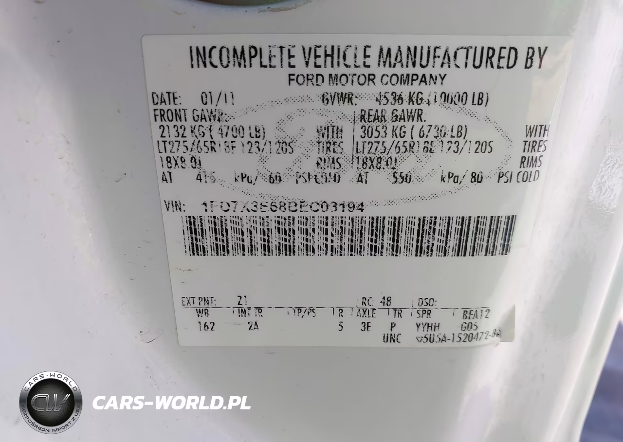 2011 Ford F-350 Chassis Xlt VIN:1FD7X3E68BEC03194 - 9