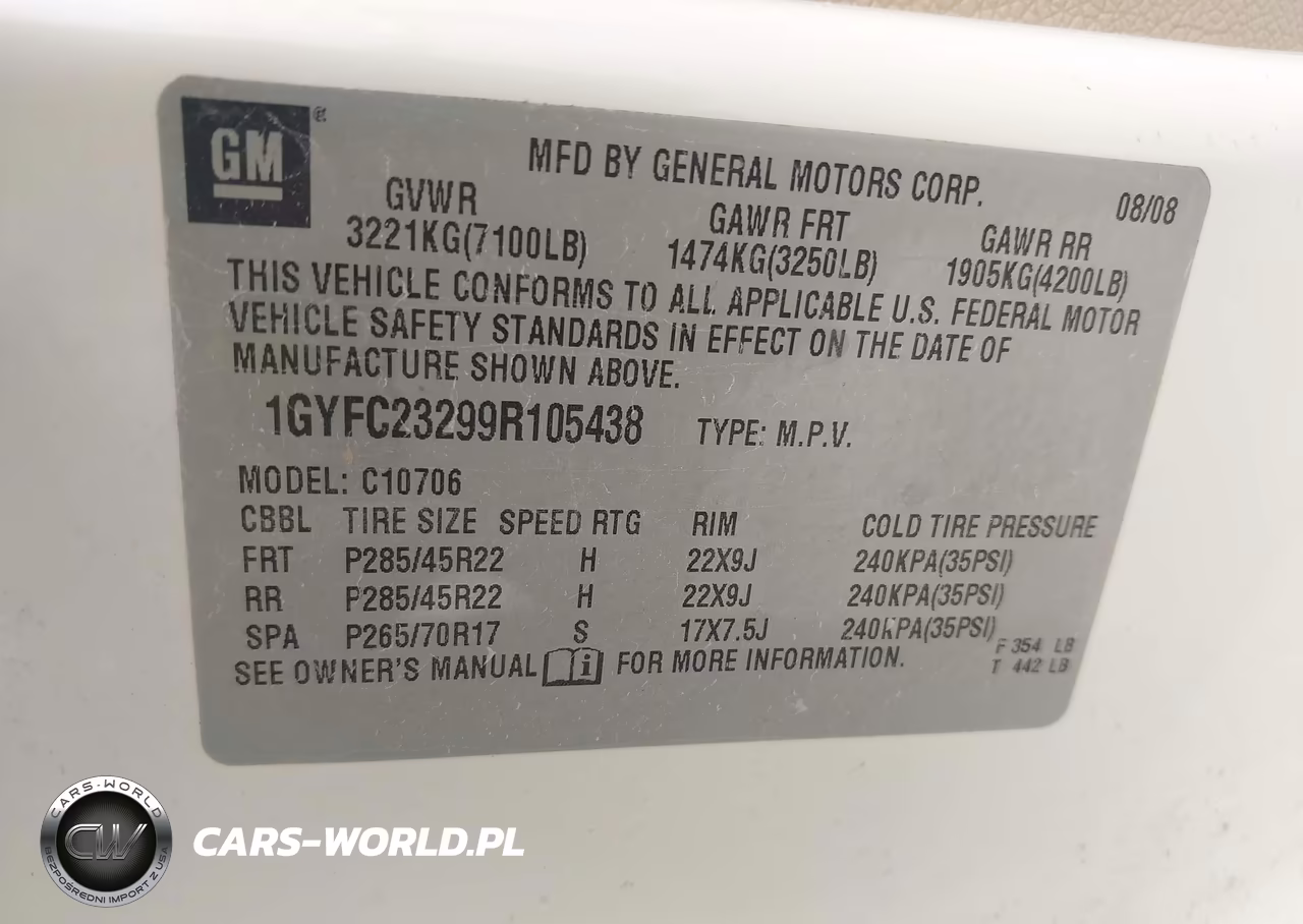 2009 Cadillac Escalade Standard VIN:1GYFC23299R105438 - 9