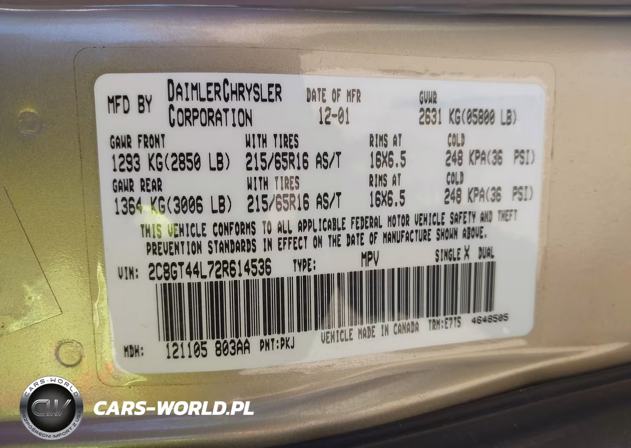 2002 Chrysler Town & Country Lx VIN:2C8GT44L72R614536 - 9