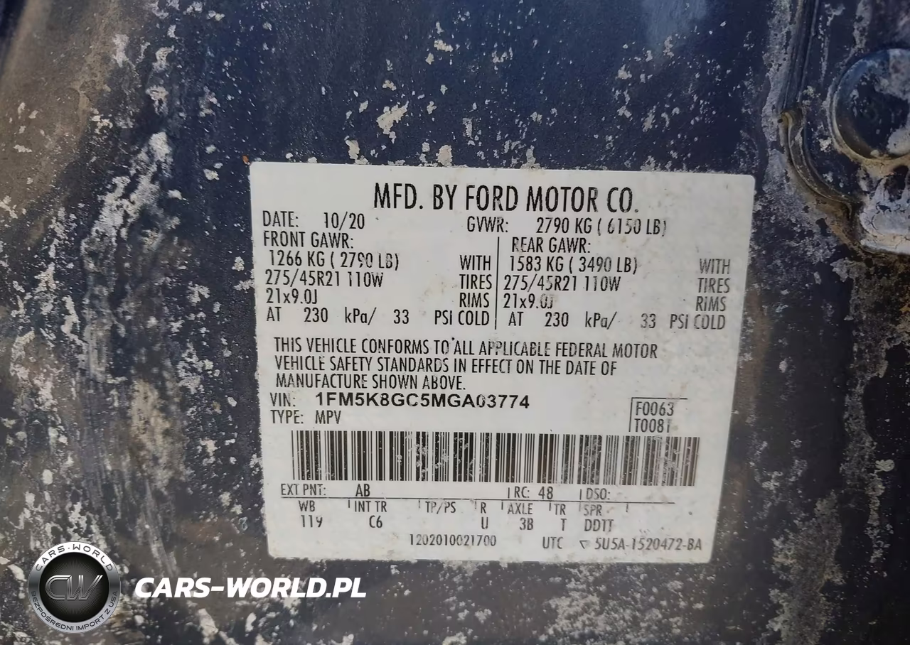 2021 Ford Explorer St VIN:1FM5K8GC5MGA03774 - 9