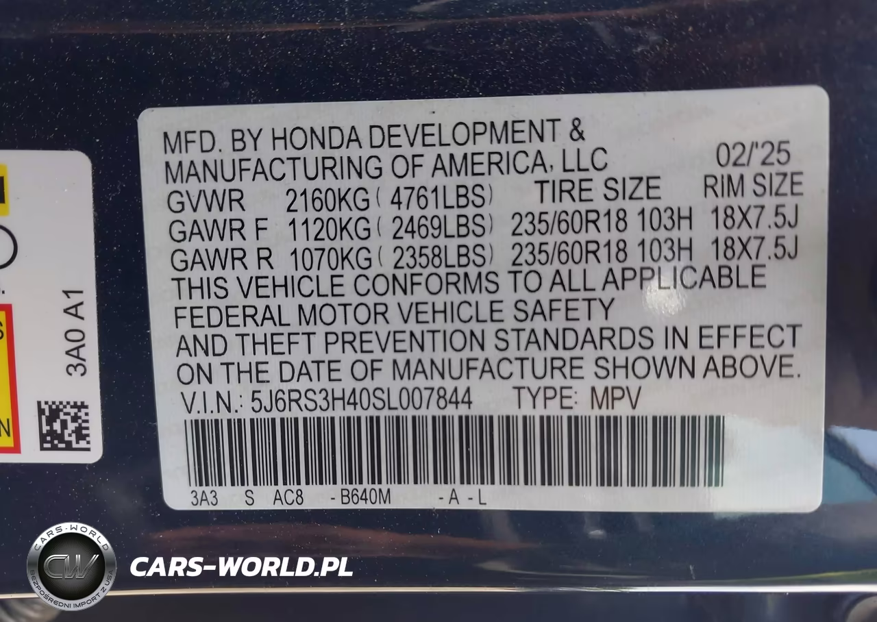 2025 Honda Cr-V Ex 2Wd VIN:5J6RS3H40SL007844 - 9