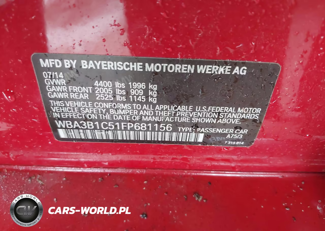 2015 BMW 320I VIN:WBA3B1C51FP681156 - 9