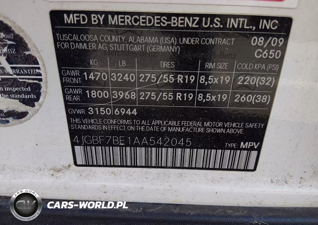 2010 Mercedes-Benz Gl 450 4Matic VIN:4JGBF7BE1AA542045 - 9