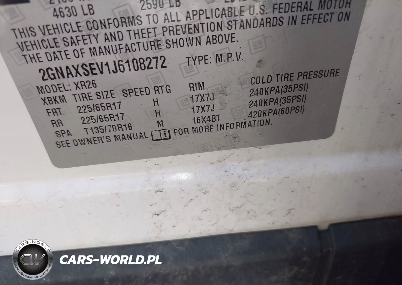 2018 Chevrolet Equinox Lt VIN:2GNAXSEV1J6108272 - 9