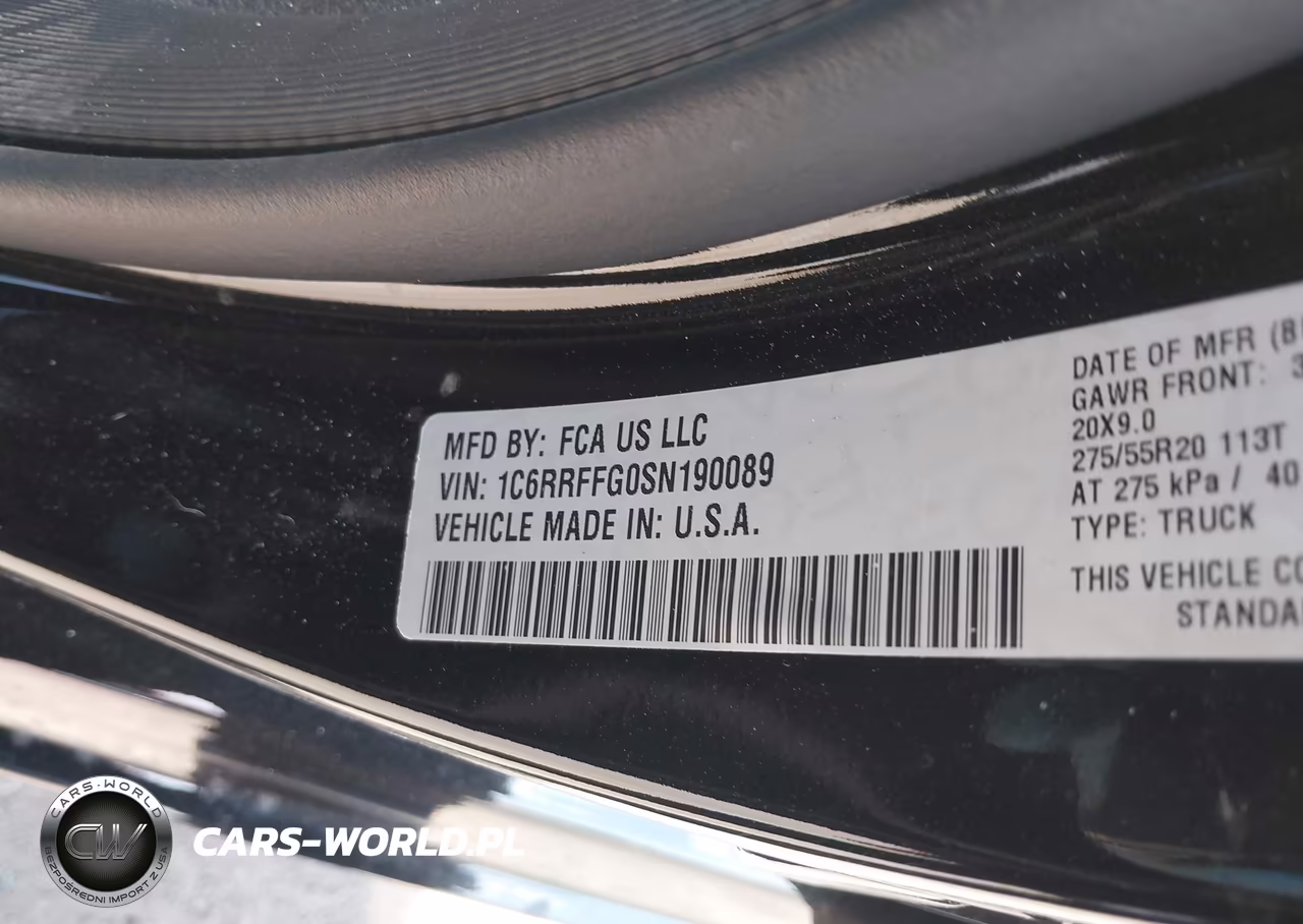 2025 Ram 1500 VIN:1C6RRFFG0SN190089 - 9