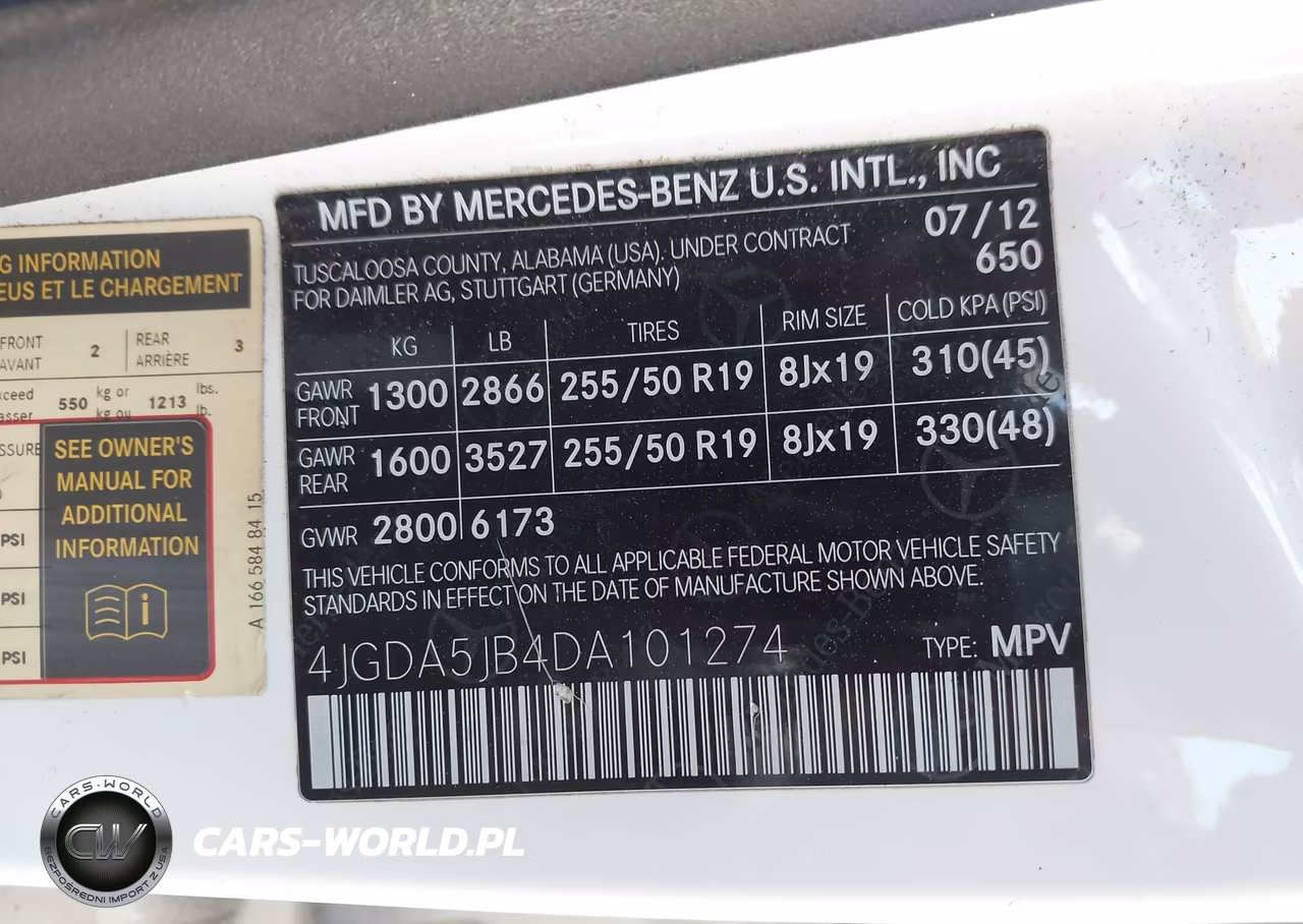 2013 Mercedes-Benz Ml 350 VIN:4JGDA5JB4DA101274 - 9