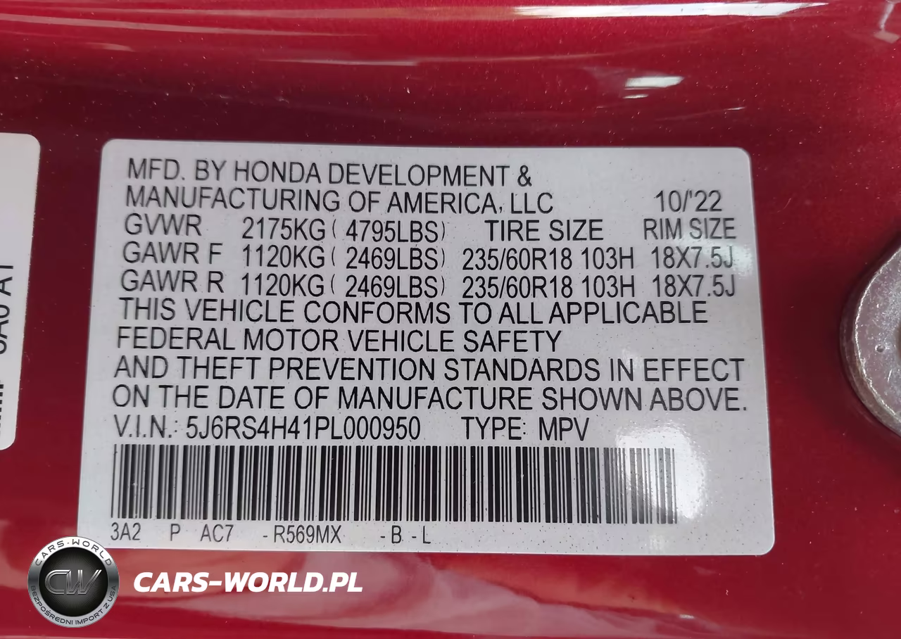 2023 Honda Cr-V Ex Awd VIN:5J6RS4H41PL000950 - 9