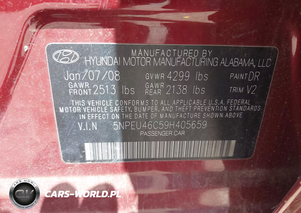 2009 Hyundai Sonata Limited VIN:5NPEU46C59H405659 - 9