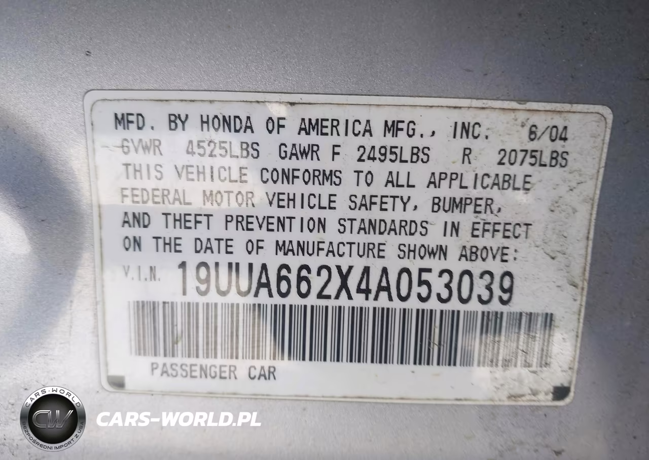 2004 Acura Tl VIN:19UUA662X4A053039 - 9