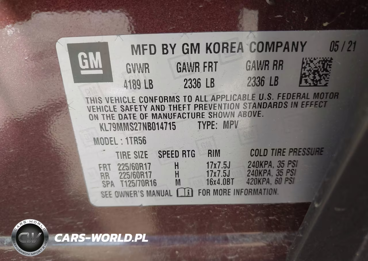 2022 Chevrolet Trailblazer Fwd Ls VIN:KL79MMS27NB014715 - 9