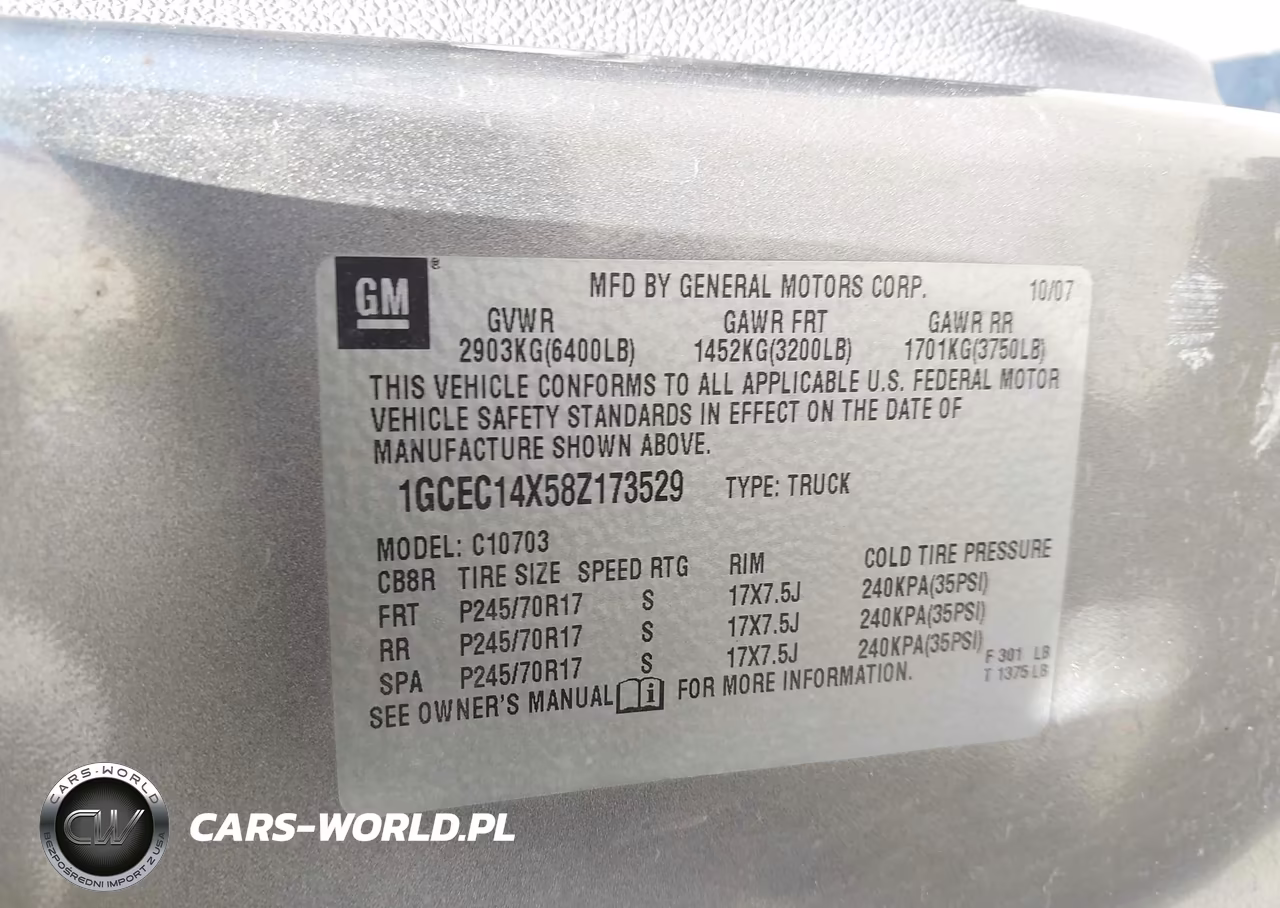 2008 Chevrolet Silverado 1500 Work Truck VIN:1GCEC14X58Z173529 - 9