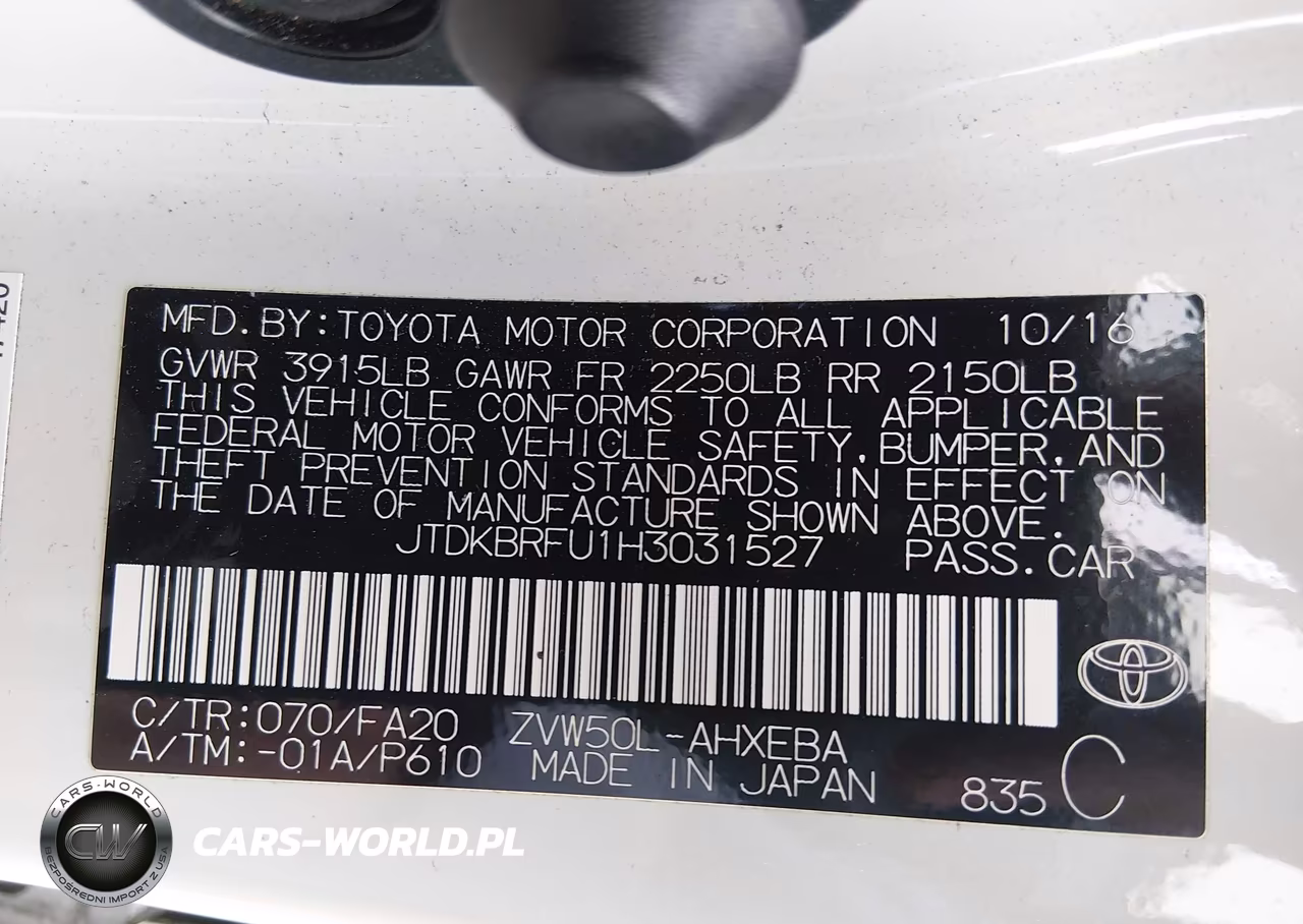 2017 Toyota Prius Two VIN:JTDKBRFU1H3031527 - 17
