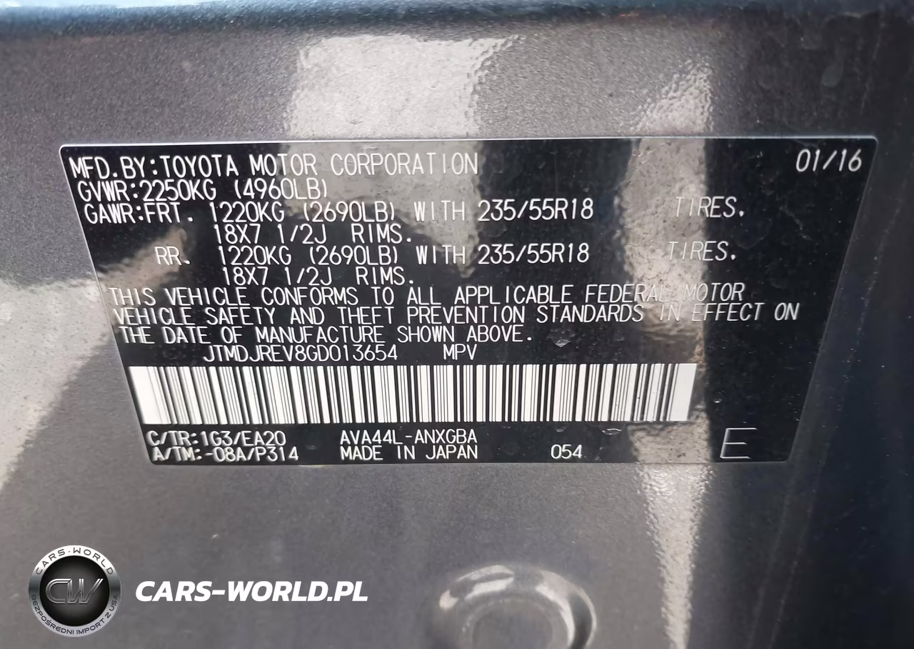 2016 Toyota Rav4 Hybrid Limited VIN:JTMDJREV8GD013654 - 9