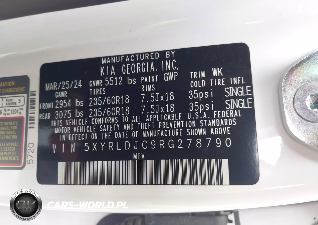 2024 Kia Sorento S VIN:5XYRLDJC9RG278790 - 9