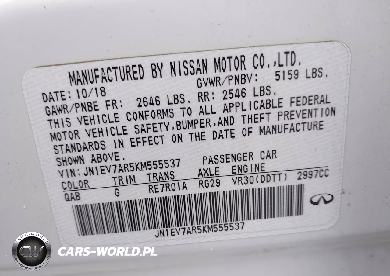 2019 Infiniti Q50 3.0T Luxe VIN:JN1EV7AR5KM555537 - 9