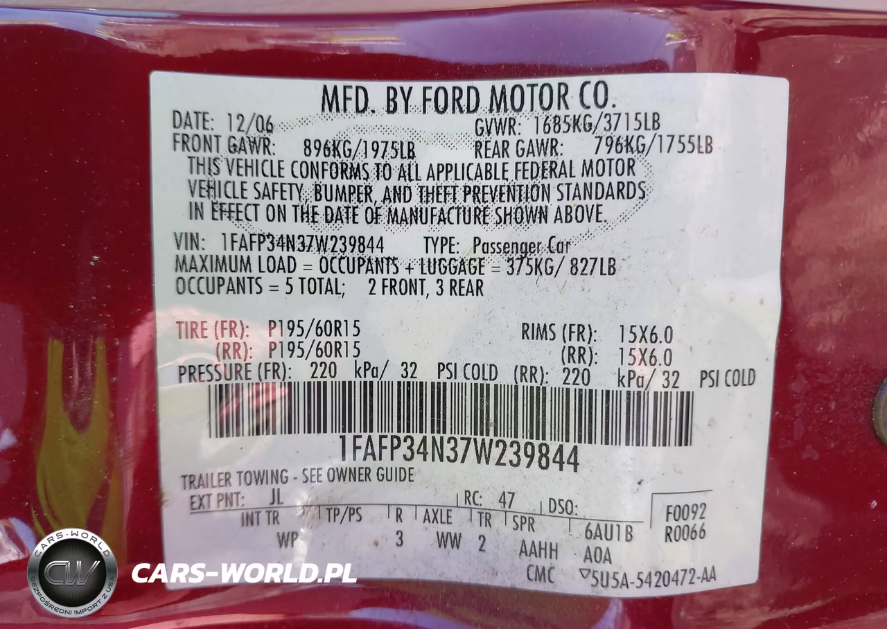 2007 Ford Focus S-Se-Ses VIN:1FAFP34N37W239844 - 9