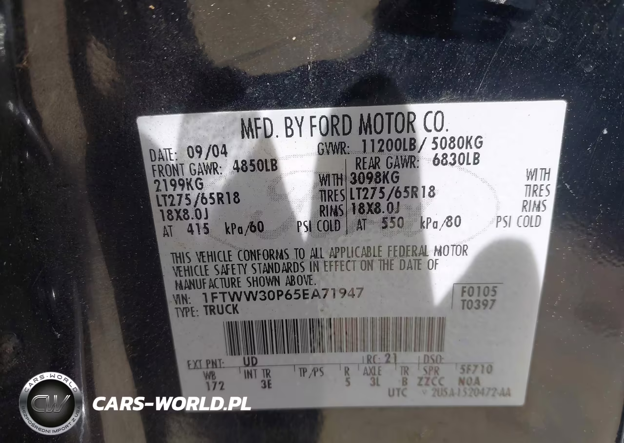2005 Ford F-350 Lariat-Xl-Xlt VIN:1FTWW30P65EA71947 - 8