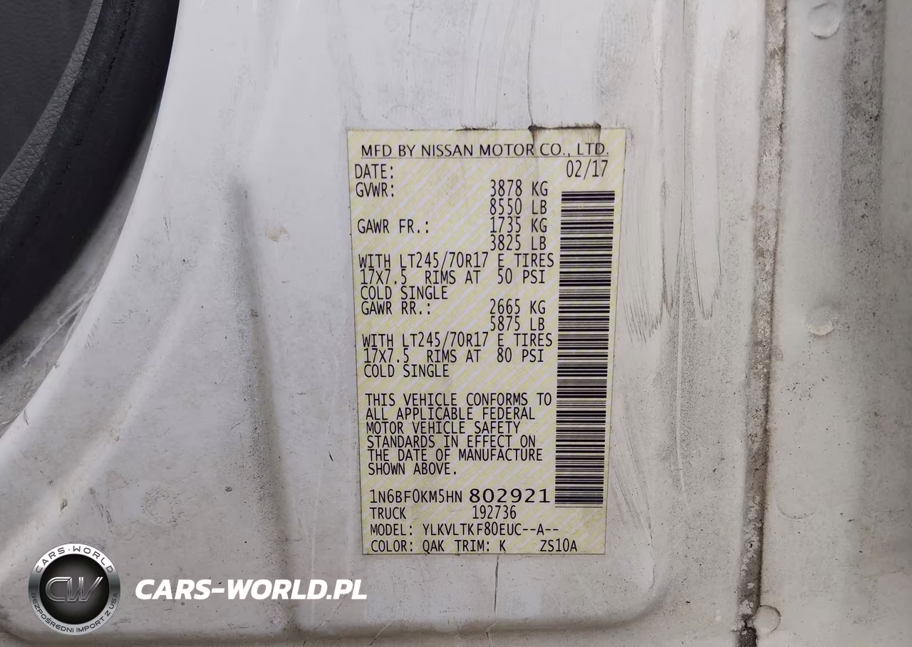 2017 Nissan Nv Cargo Nv1500 Sv V6 VIN:1N6BF0KM5HN802921 - 9