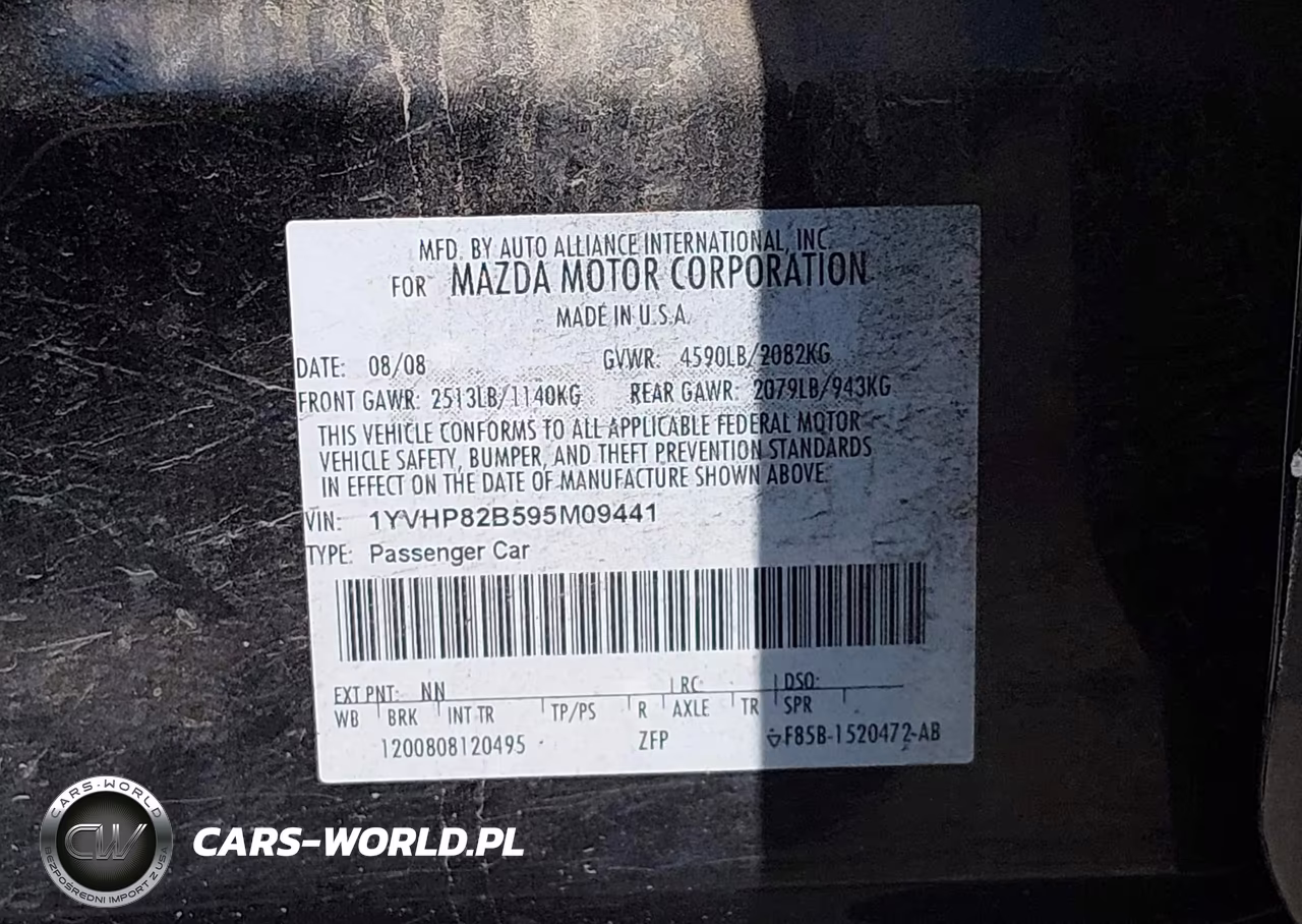 2009 Mazda Mazda6 S Touring VIN:1YVHP82B595M09441 - 9