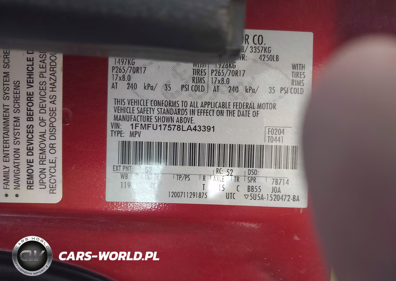 2008 Ford Expedition Eddie Bauer VIN:1FMFU17578LA43391 - 9