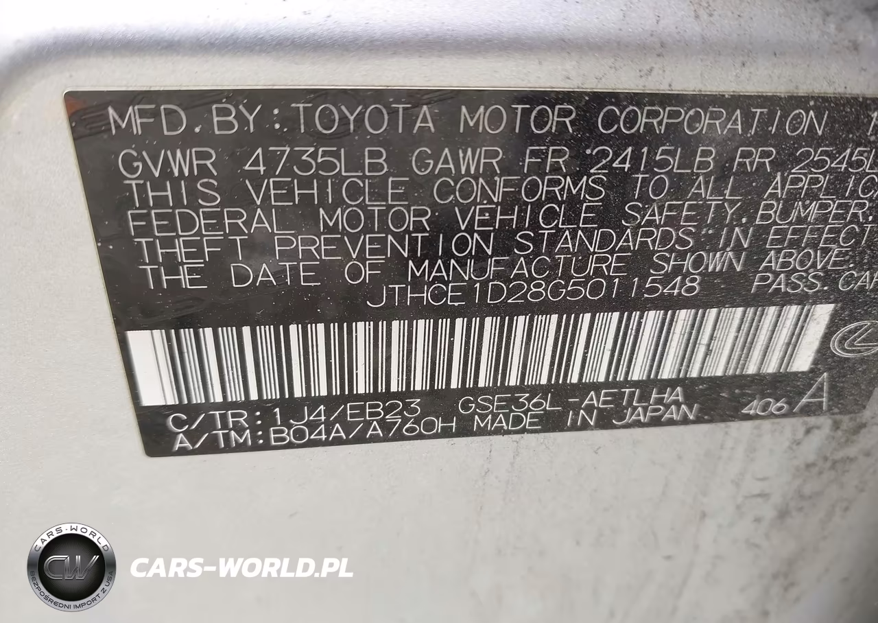 2016 Lexus Is 350 VIN:JTHCE1D28G5011548 - 9