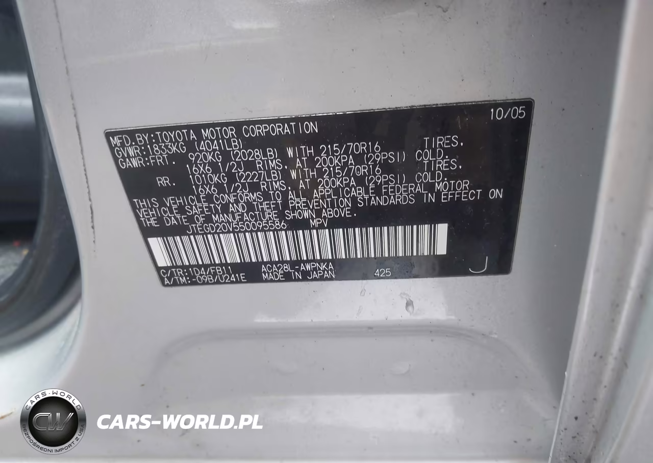 2005 Toyota Rav4 VIN:JTEGD20V550095586 - 9