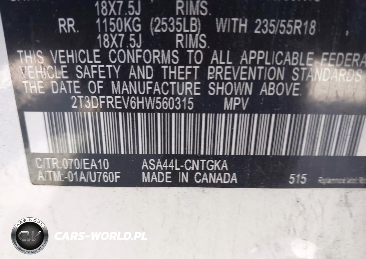 2017 Toyota Rav4 Limited VIN:2T3DFREV6HW560315 - 9