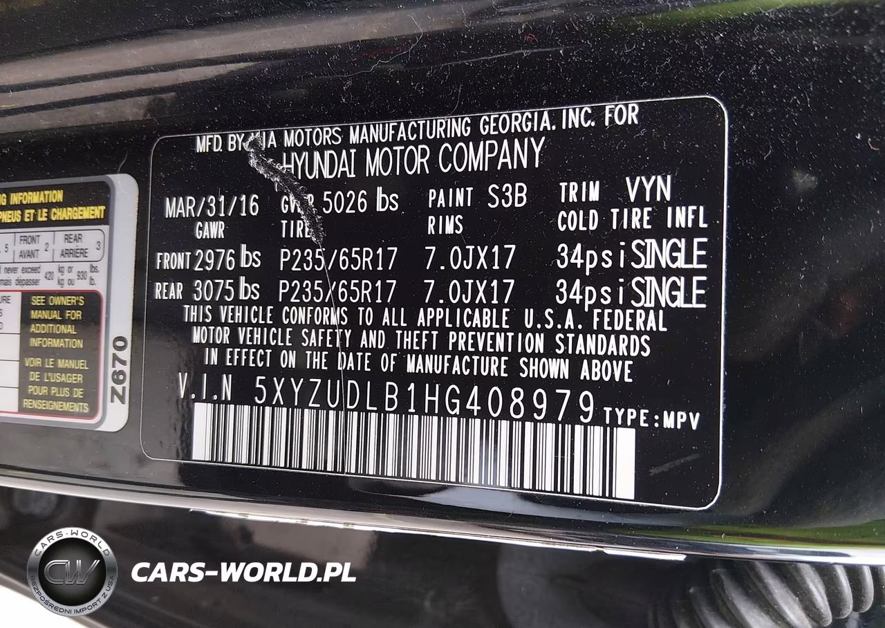 2017 Hyundai Santa Fe Sport 2.4L VIN:5XYZUDLB1HG408979 - 9