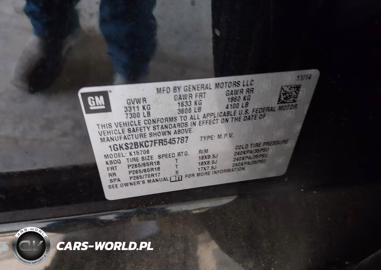 2015 GMC Yukon Slt VIN:1GKS2BKC7FR545787 - 9