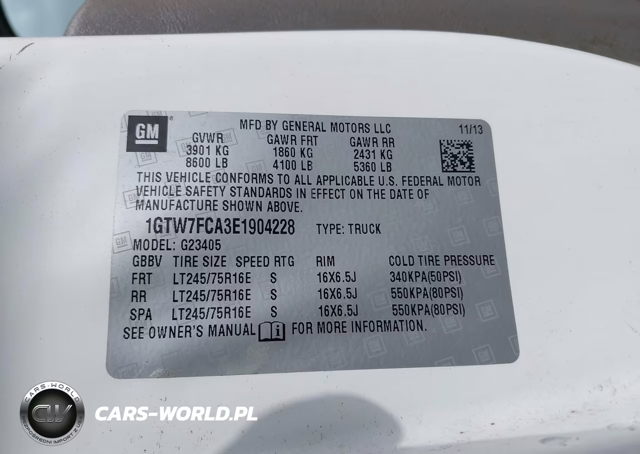 2014 GMC Savana 2500 Work Van VIN:1GTW7FCA3E1904228 - 9