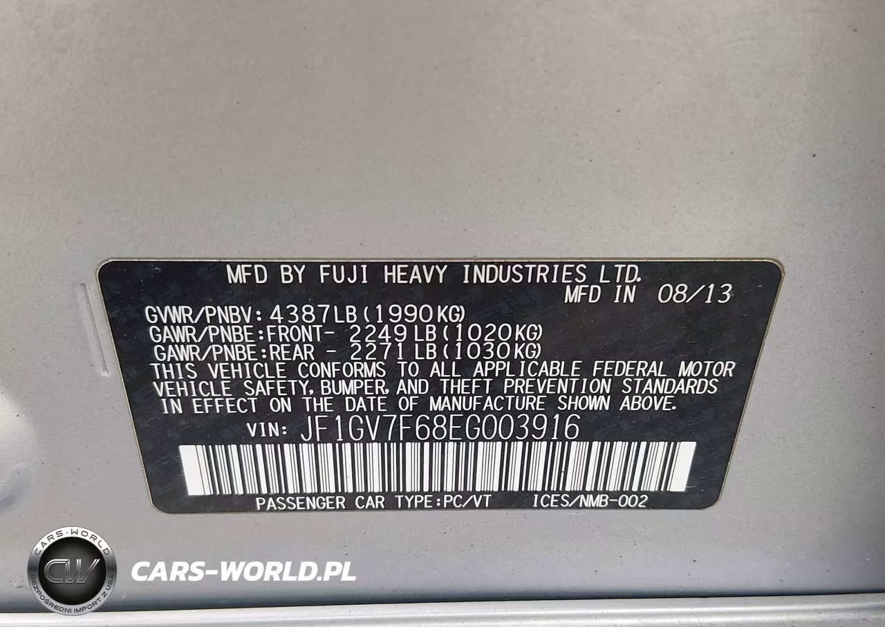 2014 Subaru Impreza Wrx Limited VIN:JF1GV7F68EG003916 - 9