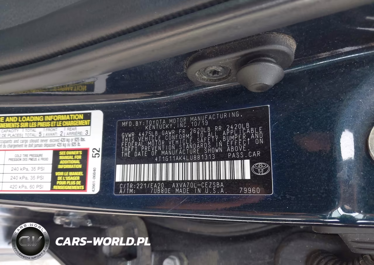 2020 Toyota Camry Se VIN:4T1G11AK4LU881313 - 9