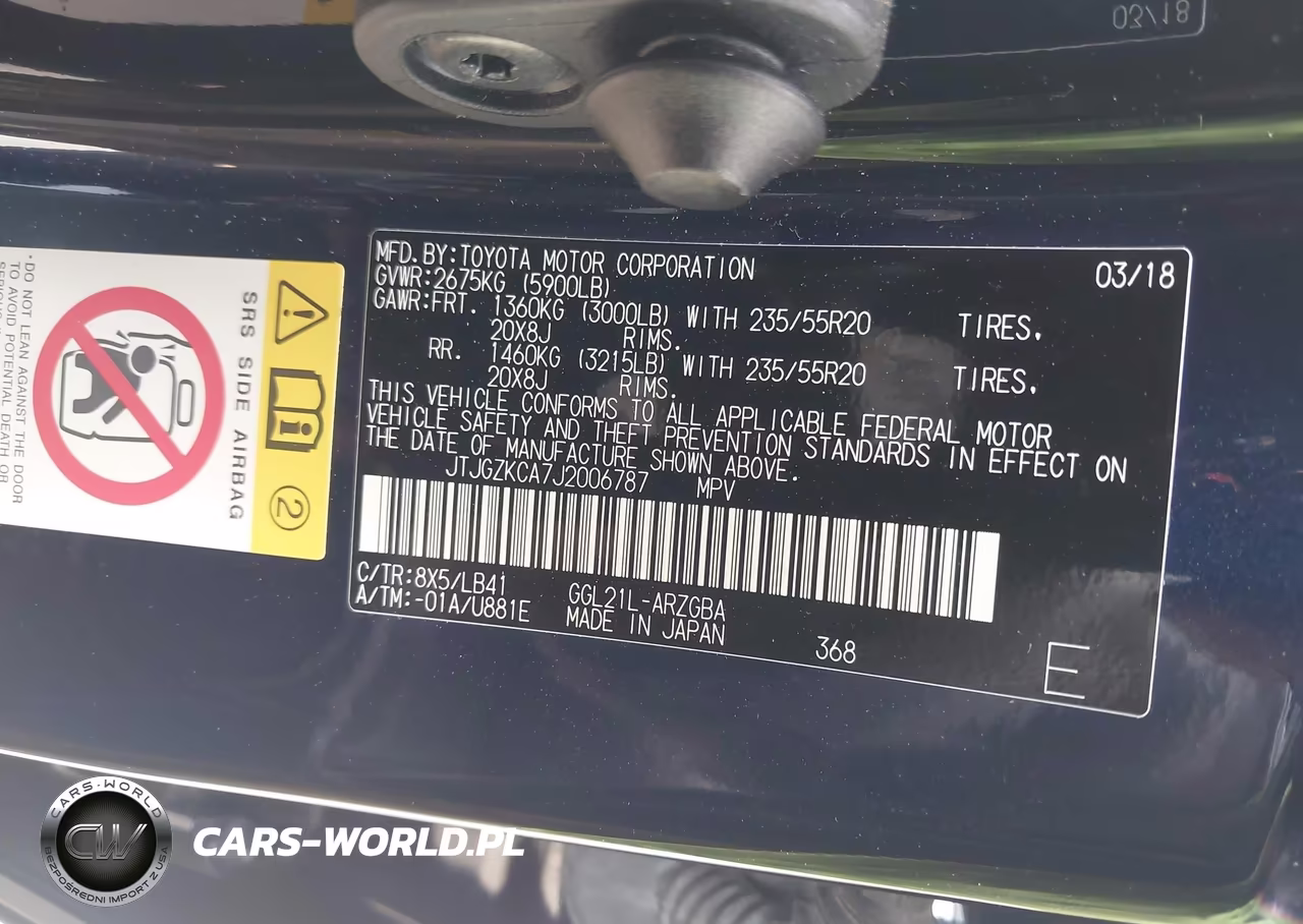 2018 Lexus Rx 350L Premium VIN:JTJGZKCA7J2006787 - 9