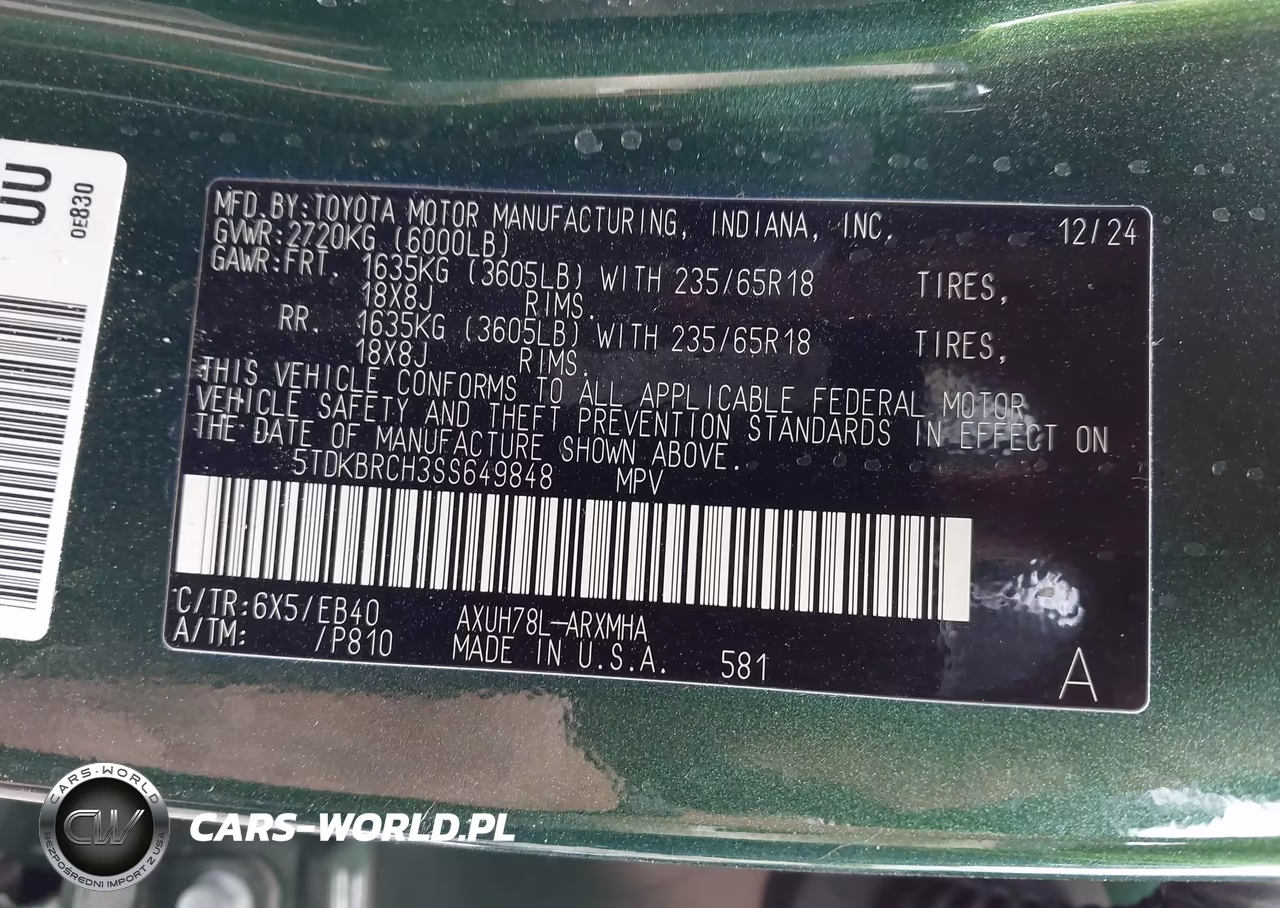 2025 Toyota Highlander Hybrid Xle VIN:5TDKBRCH3SS649848 - 9