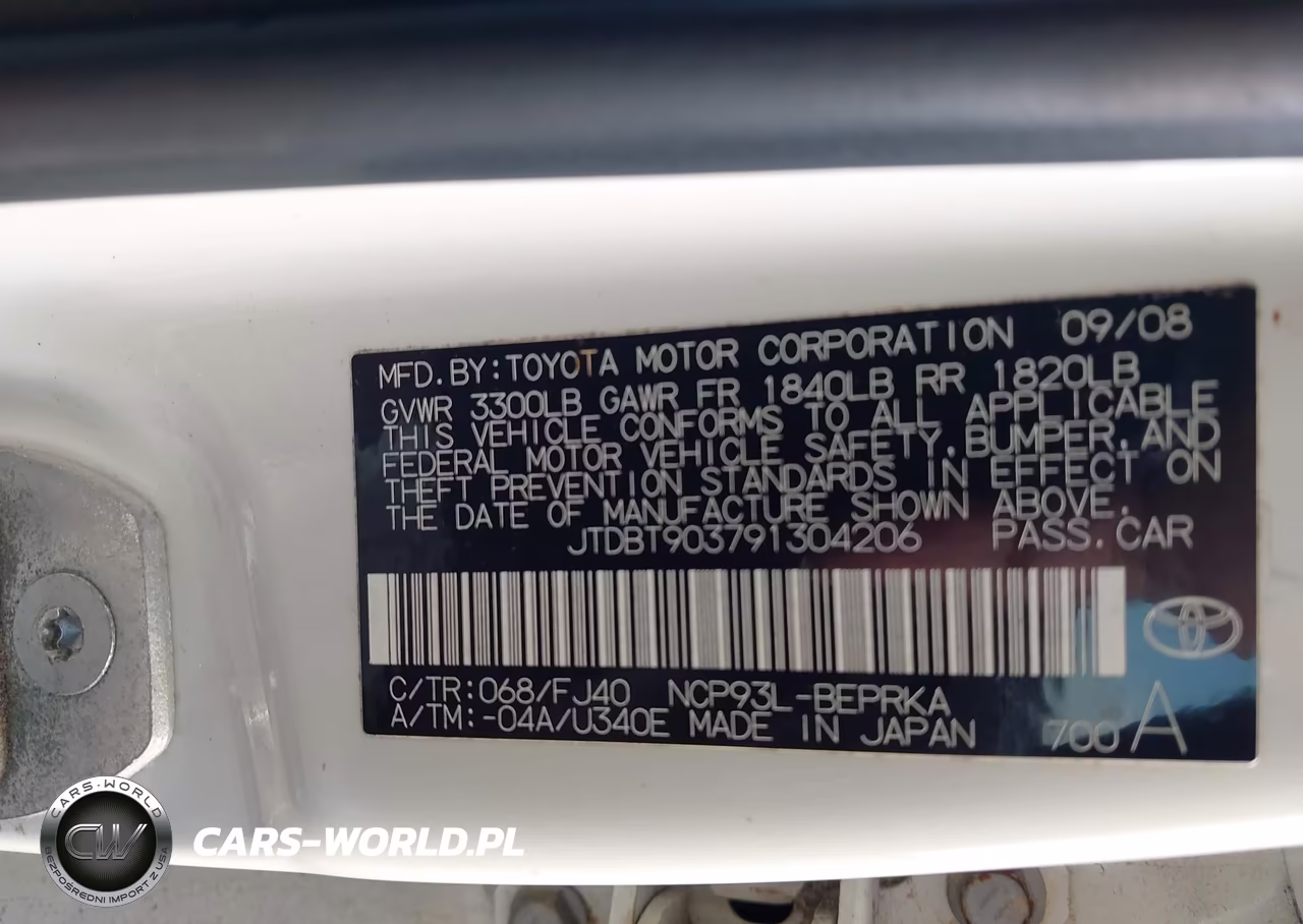 2009 Toyota Yaris VIN:JTDBT903791304206 - 9