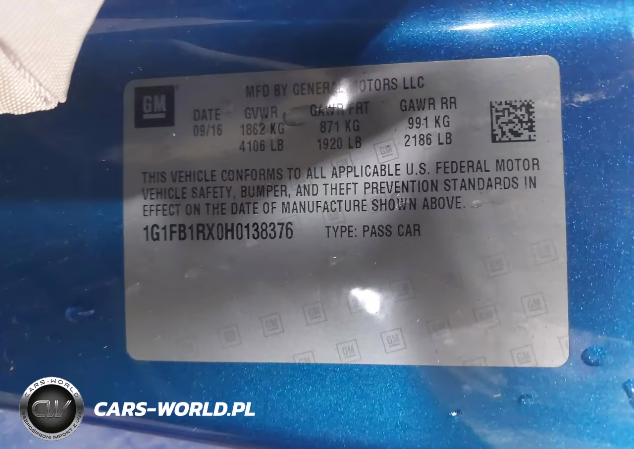 2017 Chevrolet Camaro 1Lt VIN:1G1FB1RX0H0138376 - 9