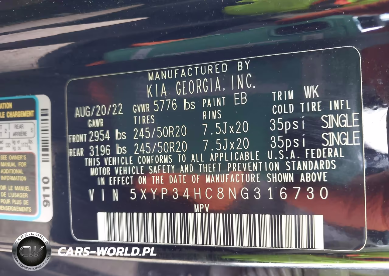 2022 Kia Telluride Ex VIN:5XYP34HC8NG316730 - 9